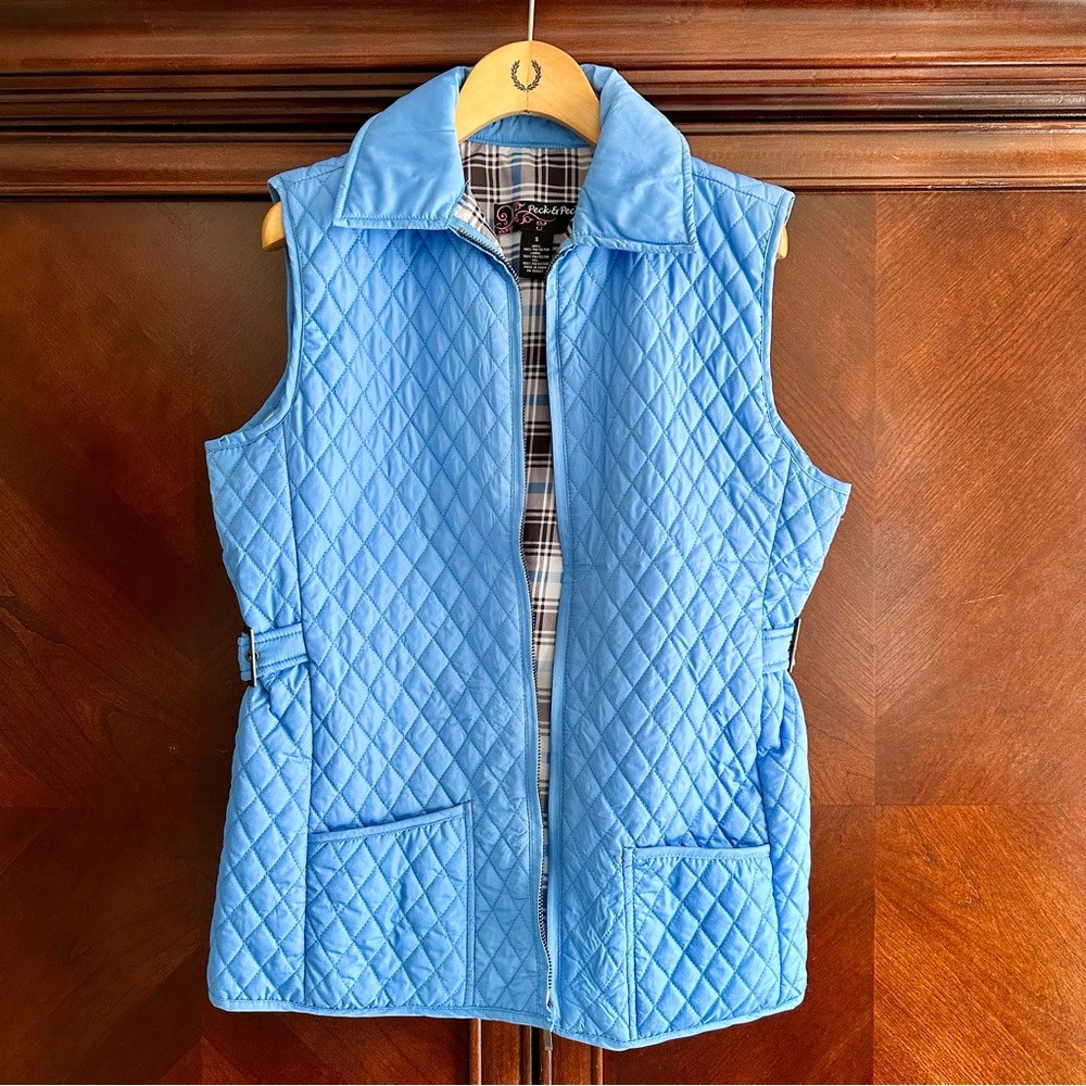 Peck & Peck Blue Quilted Zip Vest